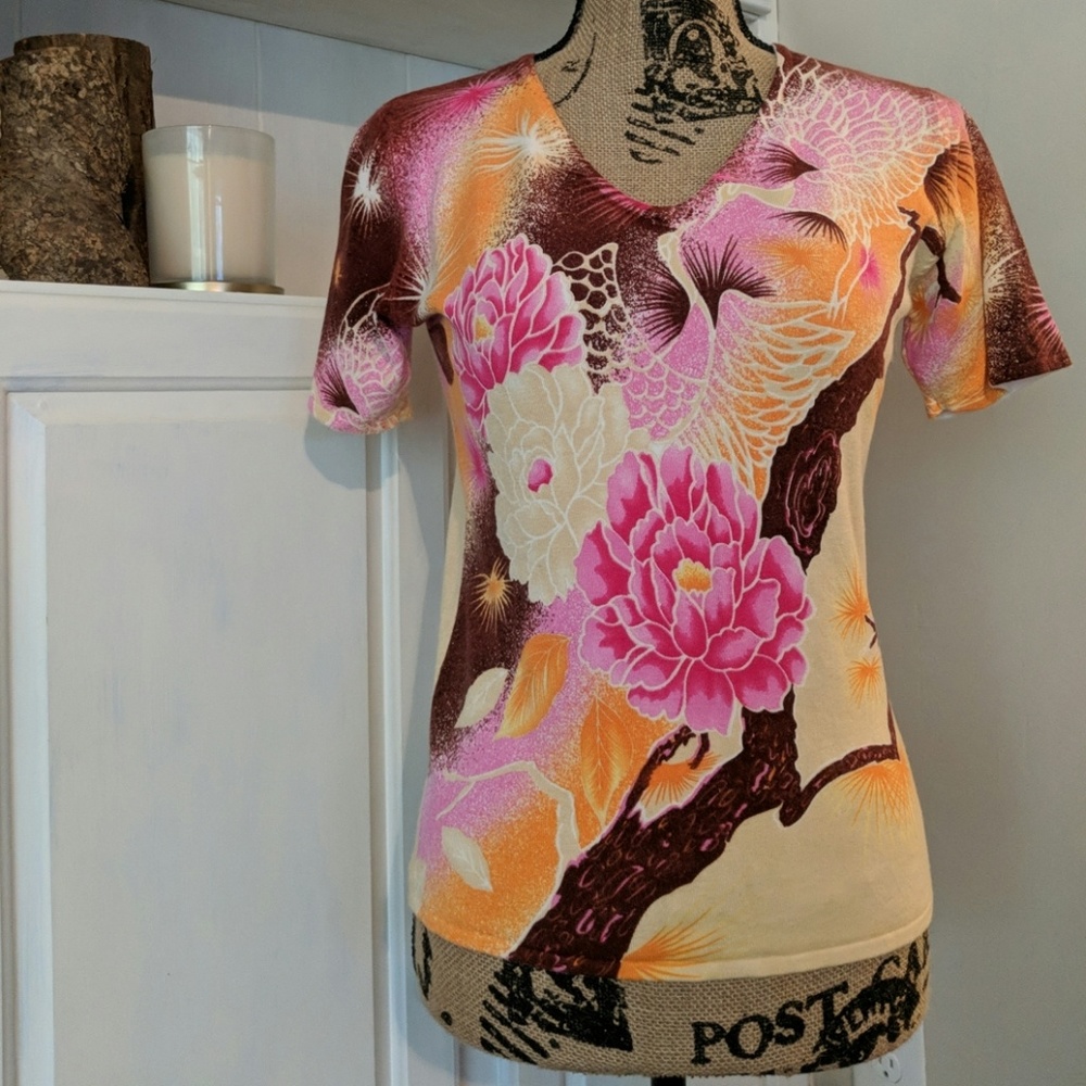 💮 Carole Little Short Sleeve Sweater | Medium